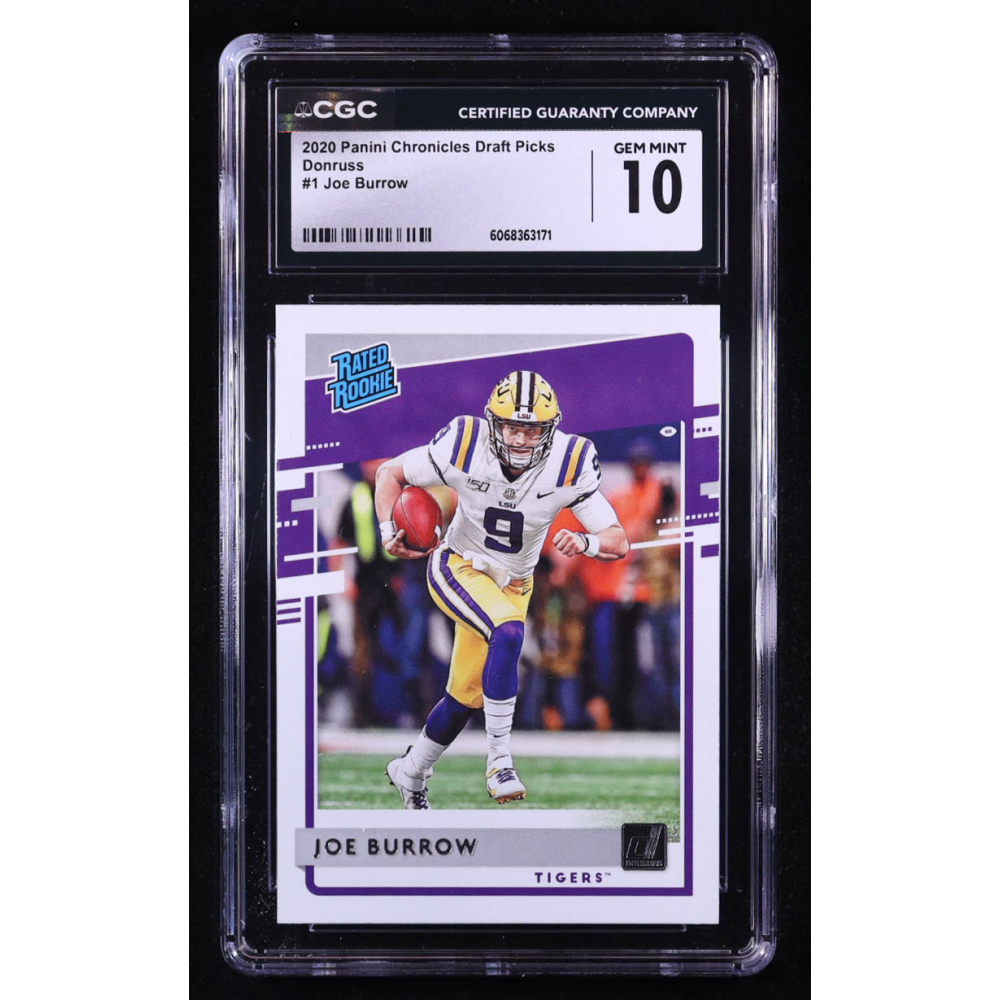 Joe Burrow 2020 Donruss Rated Rookies Draft Picks #1 RC (CGC 10) at PristineAuction.com