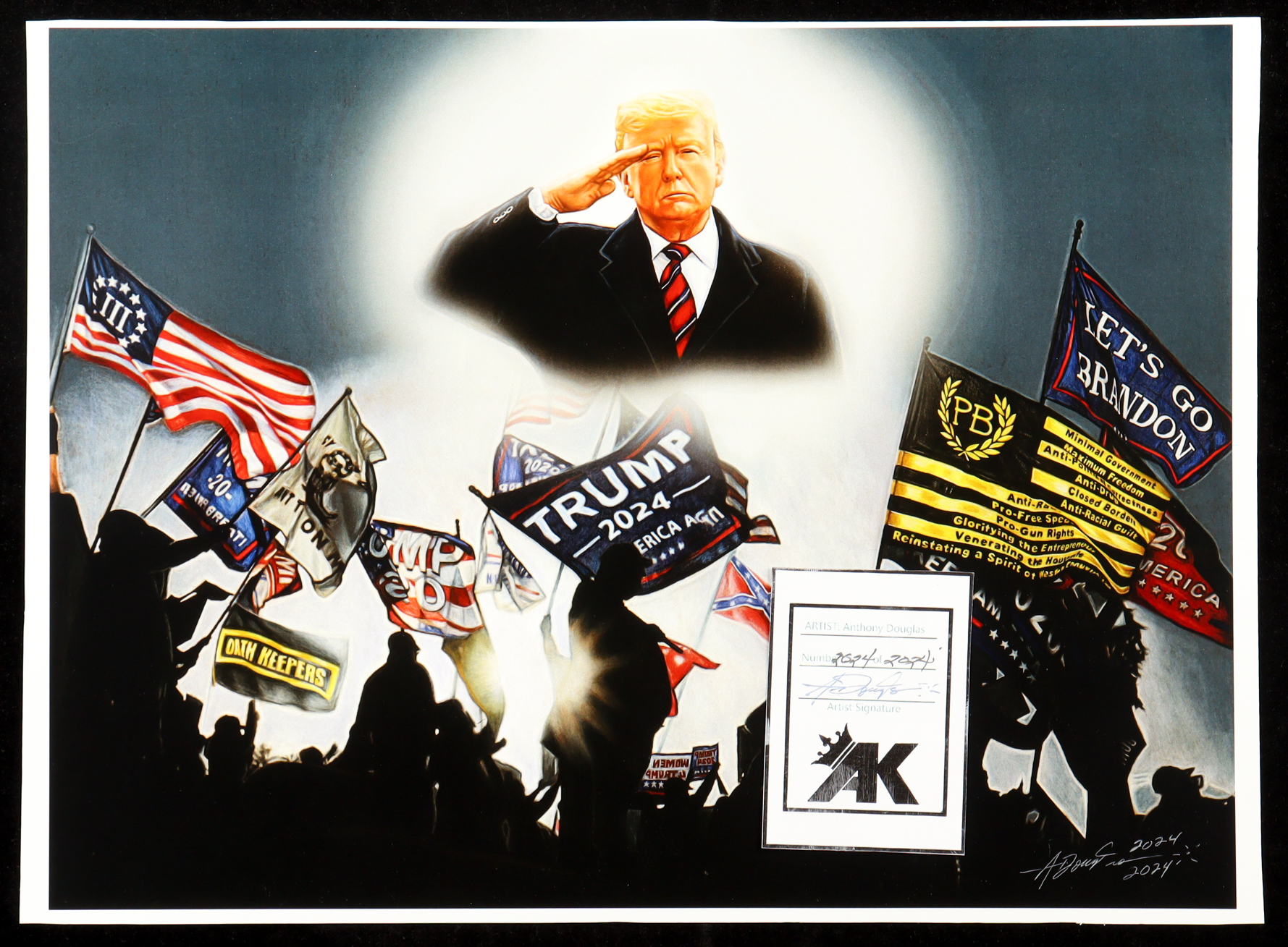 "Donald Trump" LE 11.25x15.5 Lithograph Print Signed by Anthony Douglas (Douglas) at PristineAuction.com "Donald Trump" LE 11.25x15.5 Lithograph Print Signed by Anthony Douglas (Douglas) at PristineAuction.com