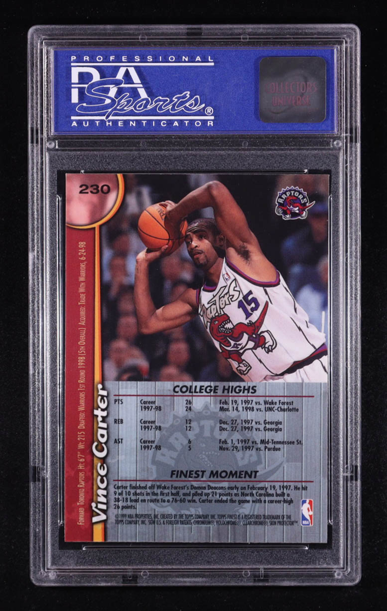 Vince Carter 1998-99 Finest #230 RC (PSA 10) at PristineAuction.com Vince Carter 1998-99 Finest #230 RC (PSA 10) at PristineAuction.com