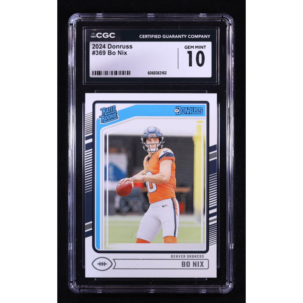 Bo Nix 2024 Donruss #369 RR RC (CGC 10) at PristineAuction.com
