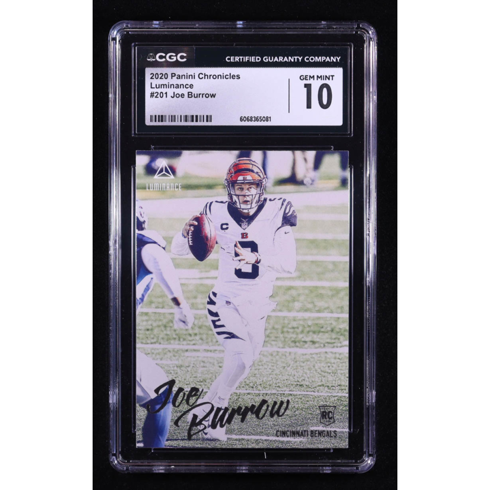 Joe Burrow 2020 Panini Luminance #201 RC / Chronicles (CGC 10) at PristineAuction.com