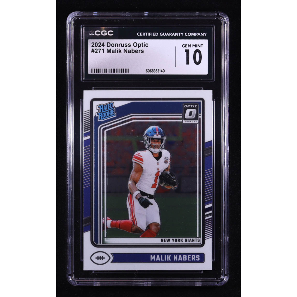 Malik Nabers 2024 Donruss Optic #271 RR RC (CGC 10) at PristineAuction.com