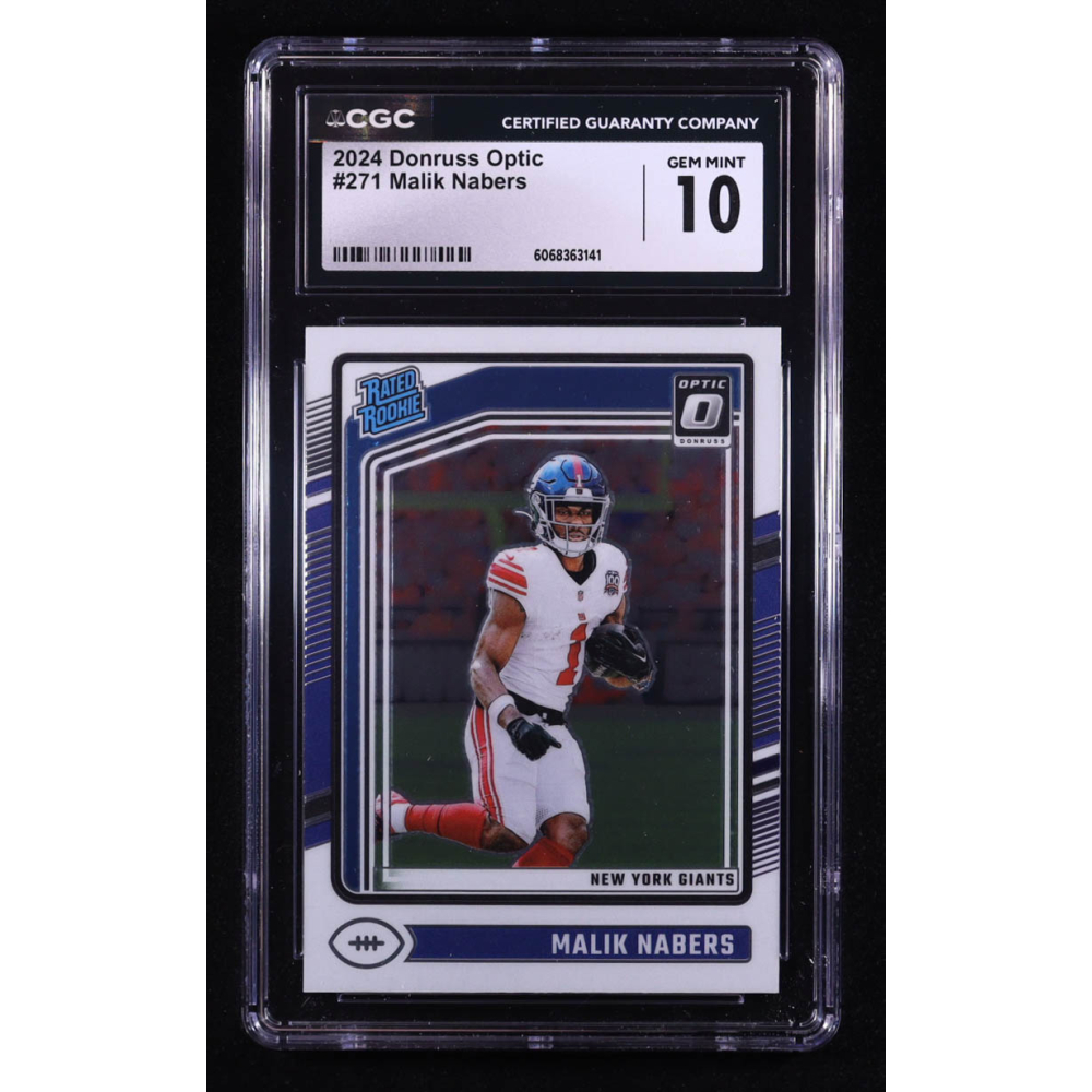 Malik Nabers 2024 Donruss Optic #271 RR RC (CGC 10) at PristineAuction.com Malik Nabers 2024 Donruss Optic #271 RR RC (CGC 10) at PristineAuction.com