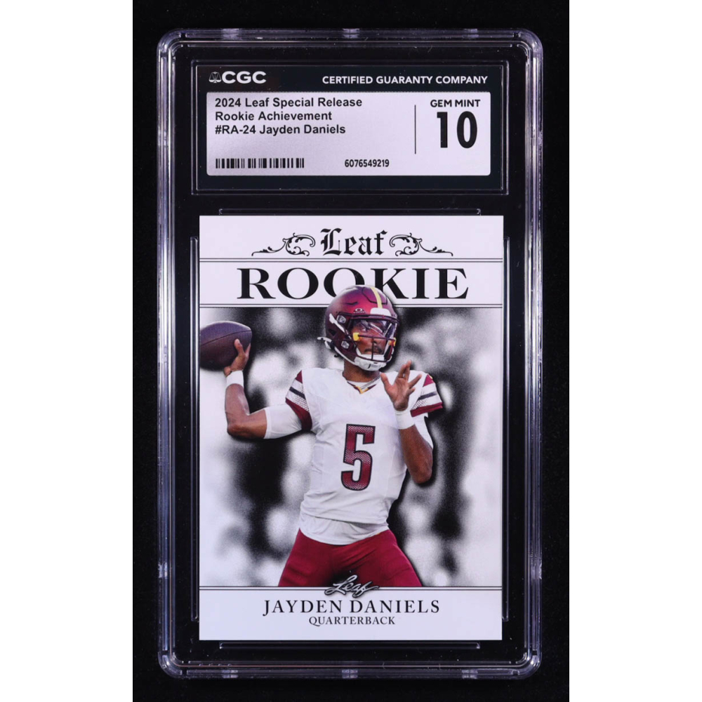 Jayden Daniels 2024 Leaf Special Release Rookie Achievement #RA24 RC (CGC 10) at PristineAuction.com