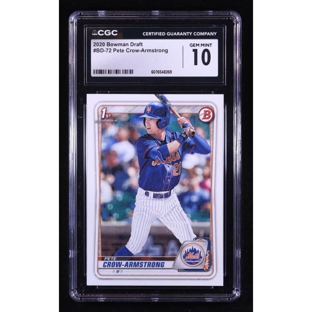Pete Crow-Armstrong 2020 Bowman Draft #BD72 RC (CGC 10) at PristineAuction.com