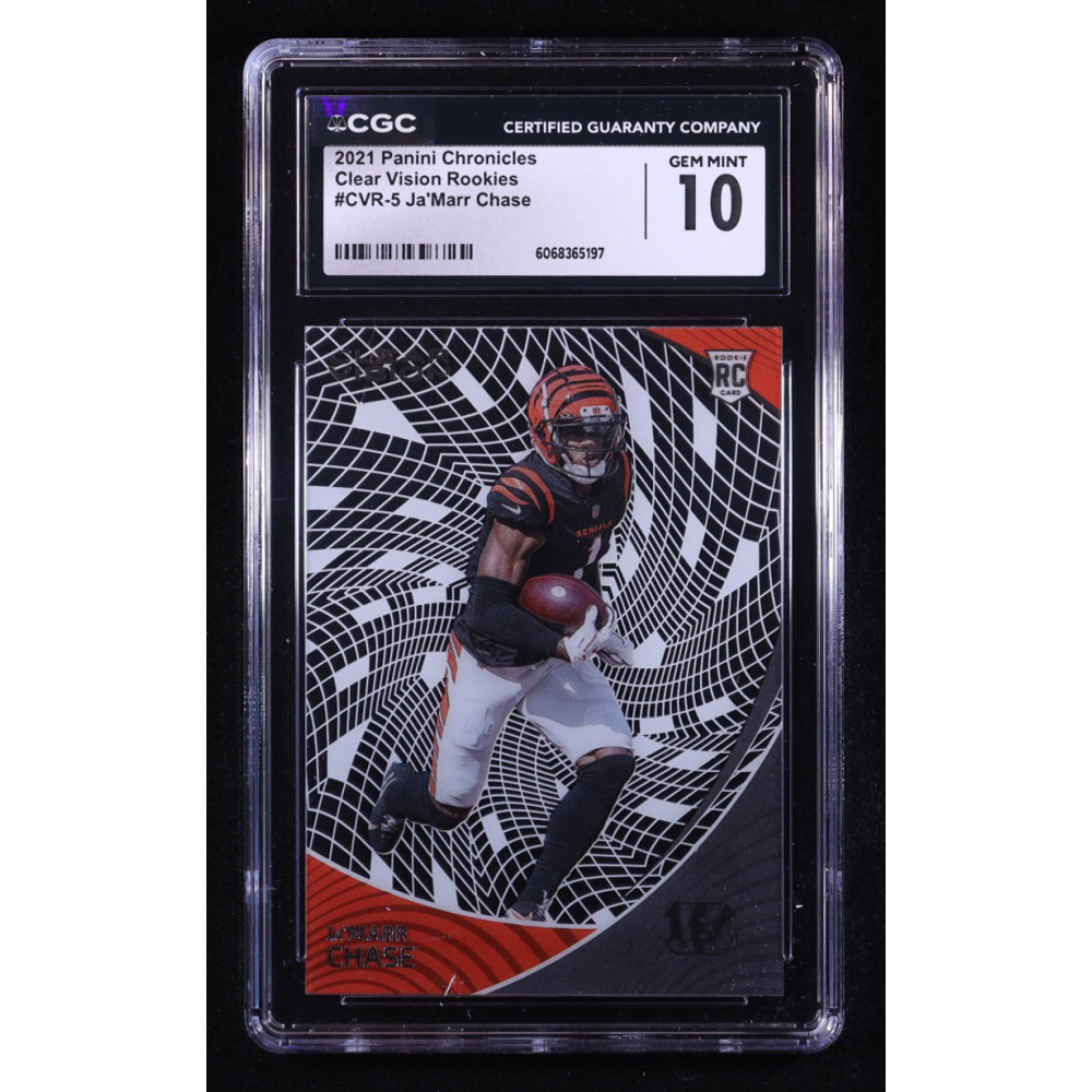 Ja'Marr Chase 2021 Panini Chronicles Clear Vision Rookies #5 RC (CGC 10) at PristineAuction.com