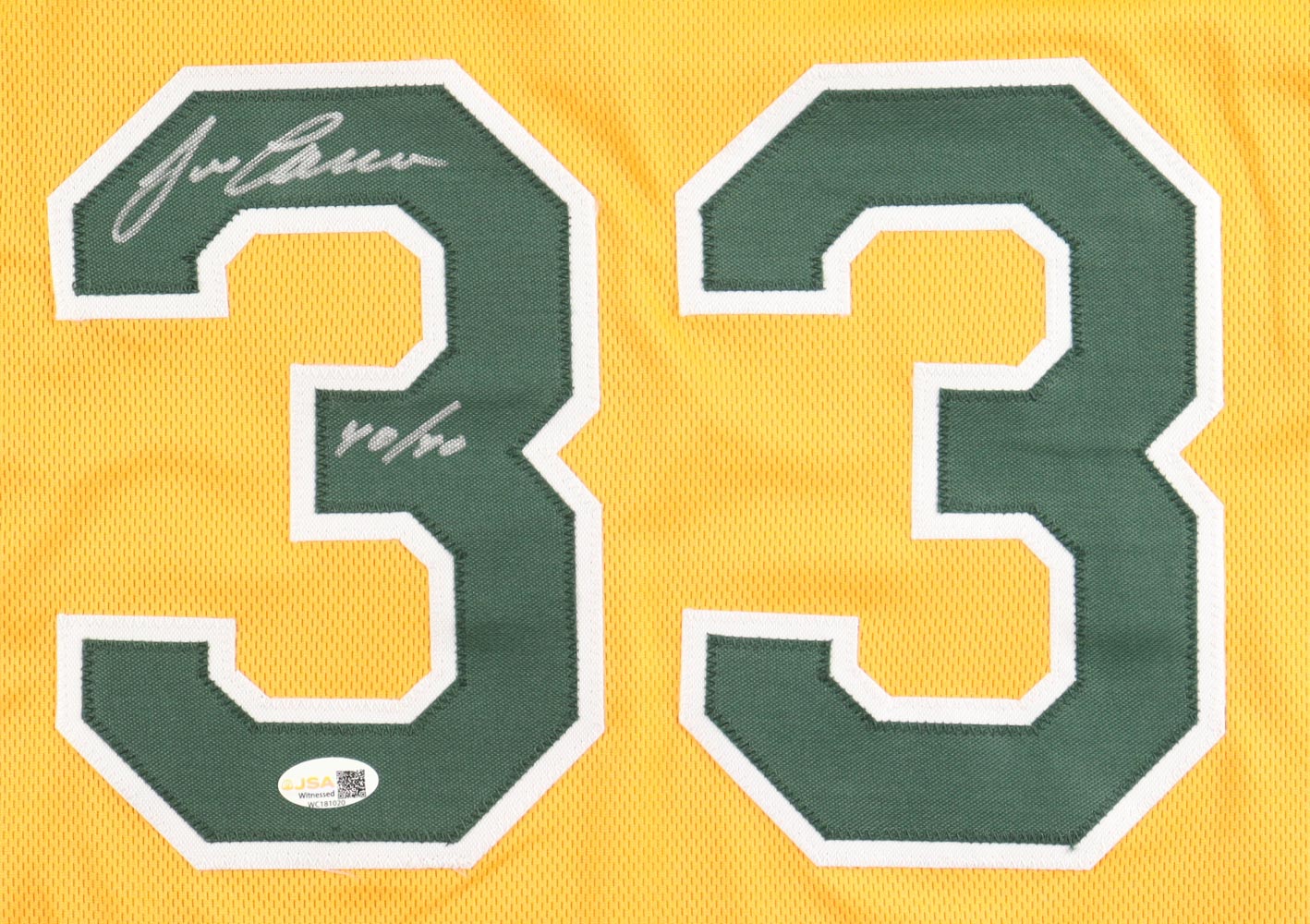 Jose Canseco Signed Jersey Inscribed "40/40" (JSA) at PristineAuction.com Jose Canseco Signed Jersey Inscribed "40/40" (JSA) at PristineAuction.com