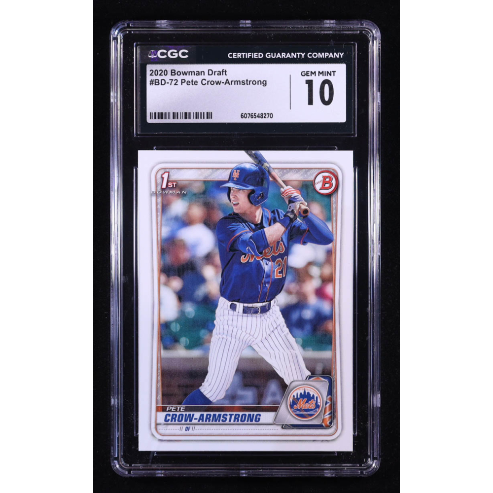 Pete Crow-Armstrong 2020 Bowman Draft #BD72 RC (CGC 10) at PristineAuction.com Pete Crow-Armstrong 2020 Bowman Draft #BD72 RC (CGC 10) at PristineAuction.com