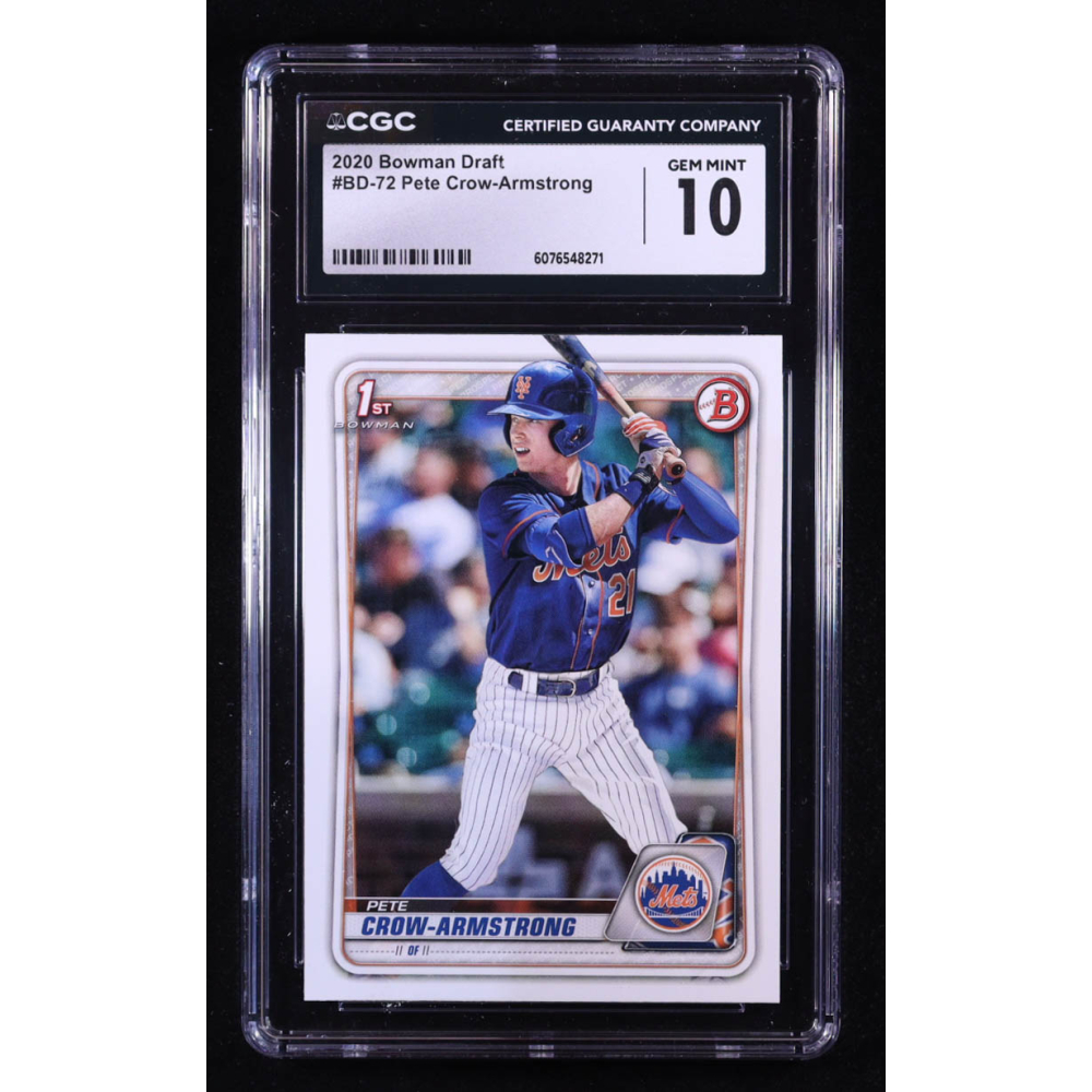 Pete Crow-Armstrong 2020 Bowman Draft #BD72 RC (CGC 10) at PristineAuction.com