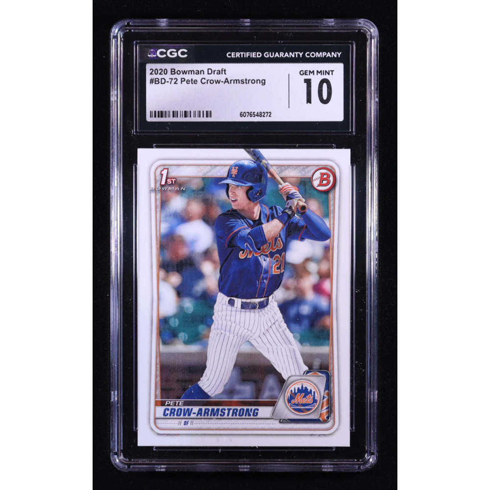 Pete Crow-Armstrong 2020 Bowman Draft #BD72 RC (CGC 10) at PristineAuction.com Pete Crow-Armstrong 2020 Bowman Draft #BD72 RC (CGC 10) at PristineAuction.com