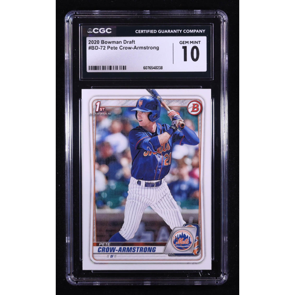 Pete Crow-Armstrong 2020 Bowman Draft #BD72 RC (CGC 10) at PristineAuction.com Pete Crow-Armstrong 2020 Bowman Draft #BD72 RC (CGC 10) at PristineAuction.com