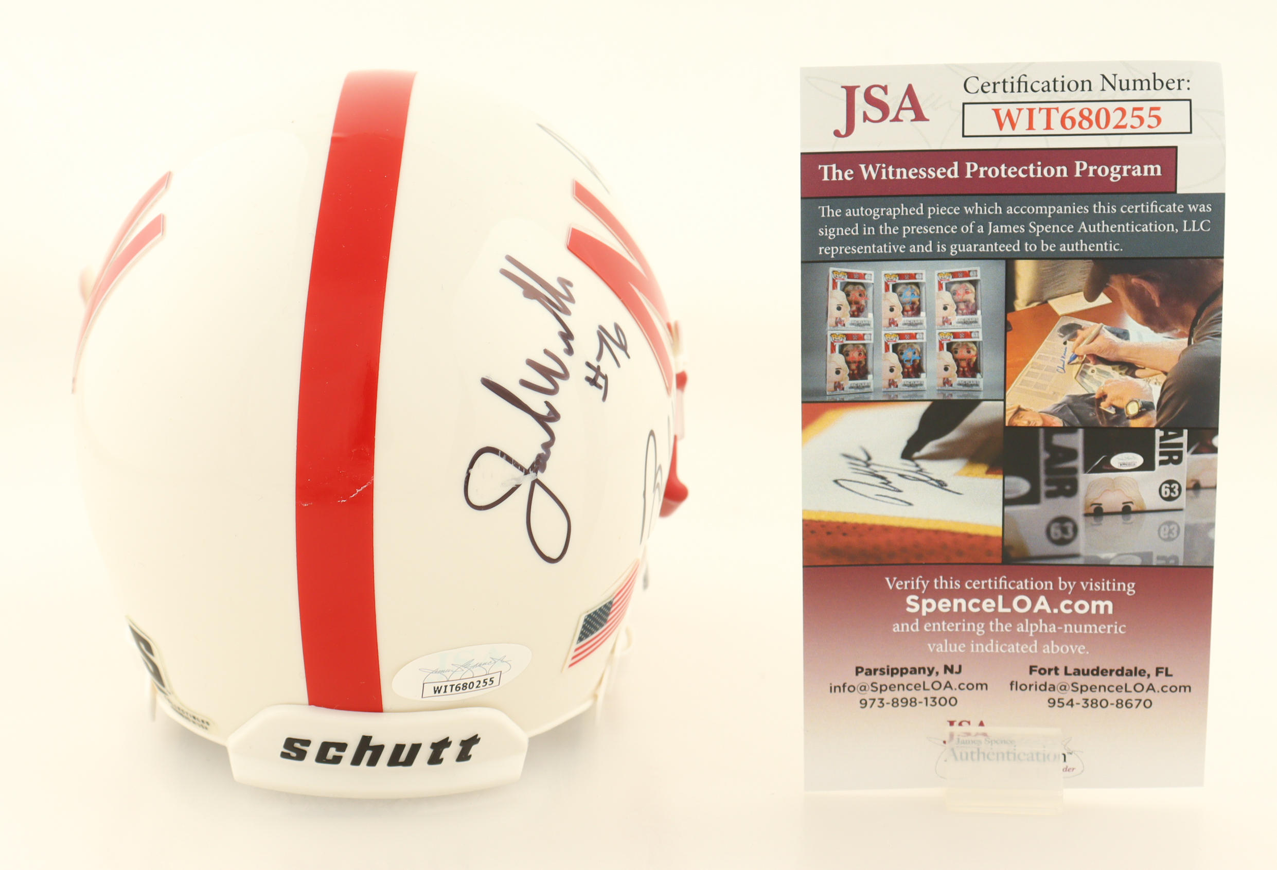 Brendan Stai, Aaron Graham & Joel Wilks Signed Nebraska Cornhuskers Mini Helmet (JSA) at PristineAuction.com Brendan Stai, Aaron Graham & Joel Wilks Signed Nebraska Cornhuskers Mini Helmet (JSA) at PristineAuction.com
