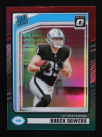 Brock Bowers 2024 Donruss Optic Rated Rookies Preview Red and Green #394 RC at PristineAuction.com