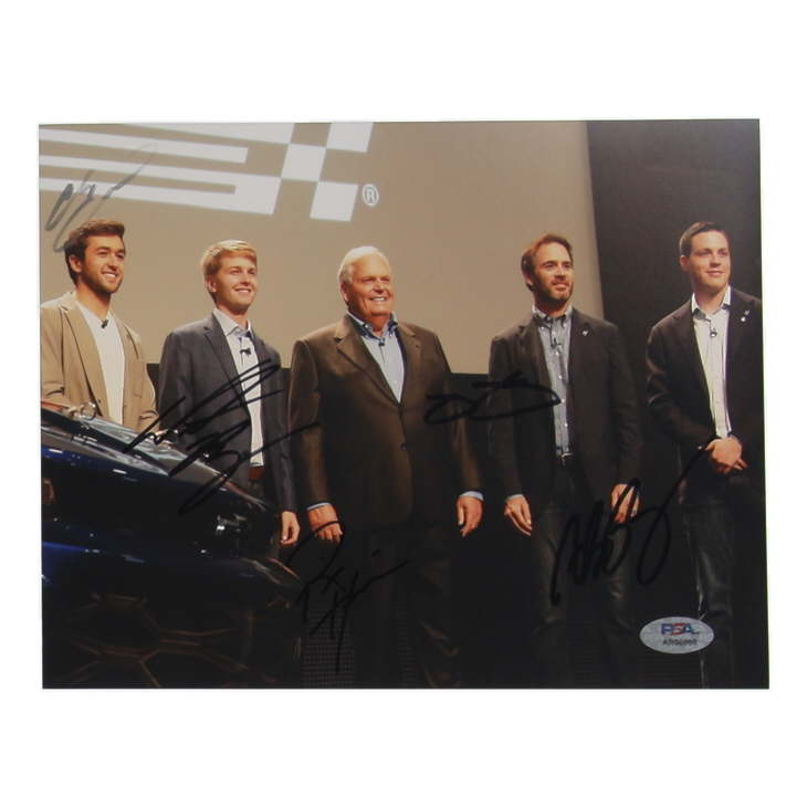 NASCAR 8x10 Photo Signed By (5) with Rick Hendrick, Jimmie Johnson, Alex Bowman, Chase Elliott & William Byron (PSA) at PristineAuction.com NASCAR 8x10 Photo Signed By (5) with Rick Hendrick, Jimmie Johnson, Alex Bowman, Chase Elliott & William Byron (PSA) at PristineAuction.com