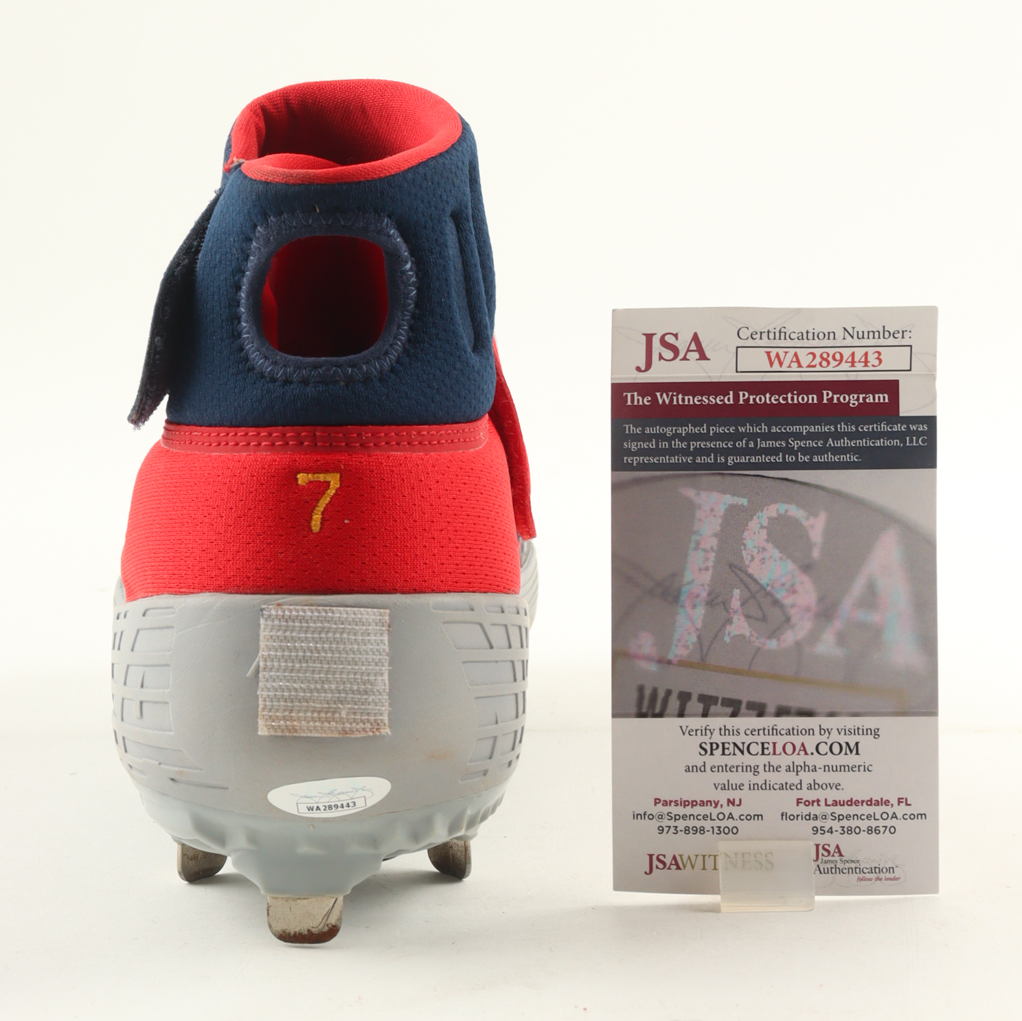 Christian Vazquez Signed Game-Used Nike Baseball Cleat Inscribed "Game Used" (JSA) at PristineAuction.com Christian Vazquez Signed Game-Used Nike Baseball Cleat Inscribed "Game Used" (JSA) at PristineAuction.com