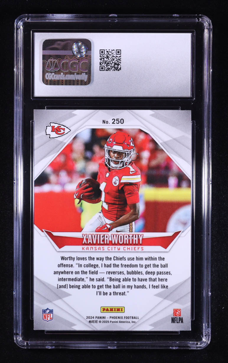 Xavier Worthy 2024 Panini Phoenix #250 RC (CGC 10) at PristineAuction.com Xavier Worthy 2024 Panini Phoenix #250 RC (CGC 10) at PristineAuction.com