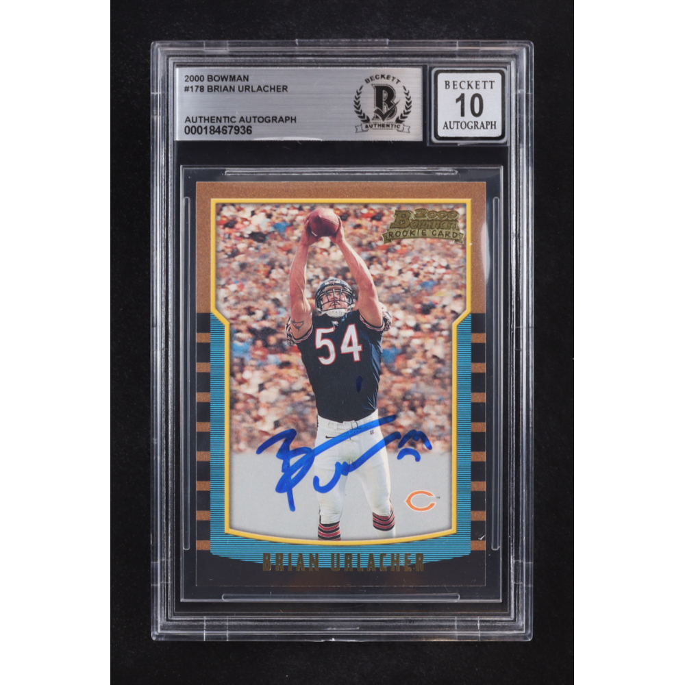 Brian Urlacher Signed 2000 Topps Bowman Auto #178 RC (Beckett | Autograph Grade BGS 10) at PristineAuction.com