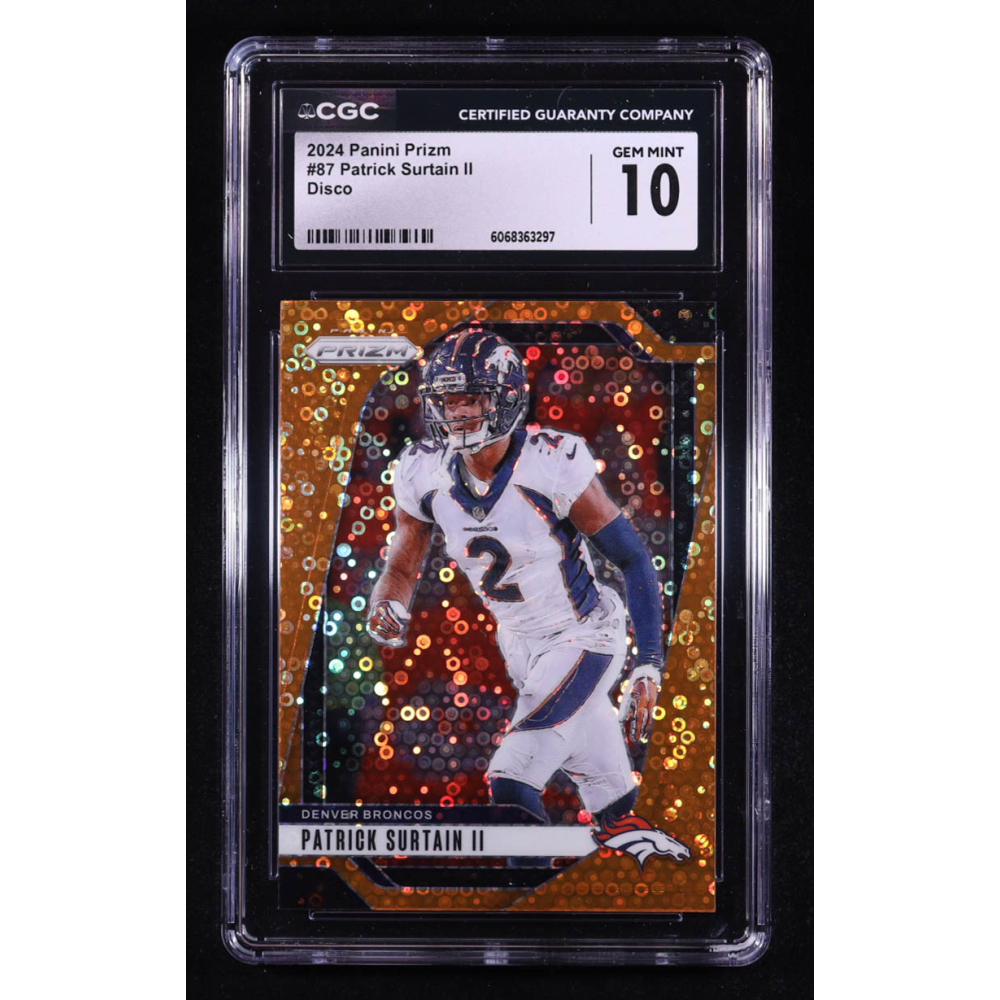 Patrick Surtain II 2024 Panini Prizm Prizms Orange Disco #87 (CGC 10) at PristineAuction.com