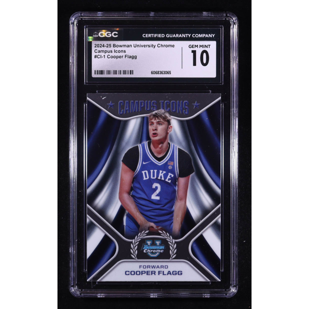 Cooper Flagg 2024-25 Bowman Chrome University Campus Icons #CI1 RC (CGC 10) at PristineAuction.com
