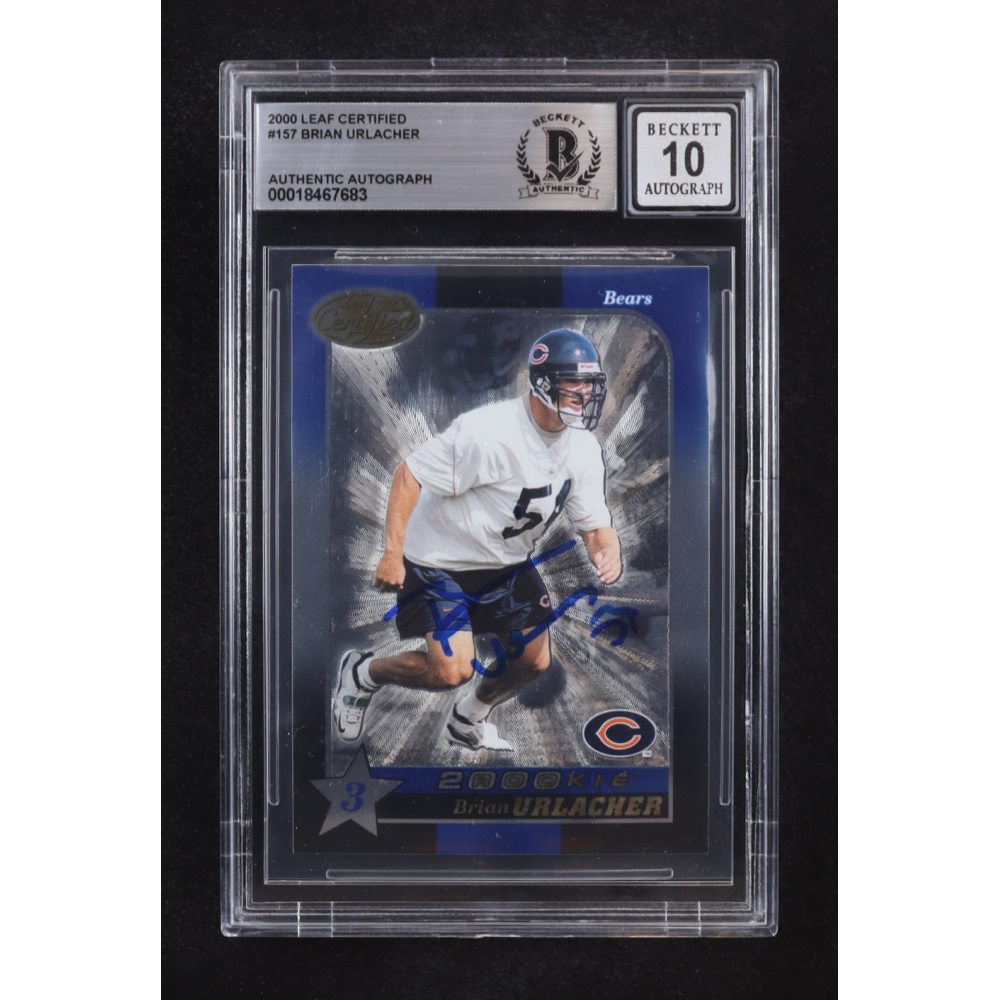 Brian Urlacher Signed 2000 Leaf Certified Auto #157 RC #0476/2000 (Beckett | Autograph Grade BGS 10) at PristineAuction.com