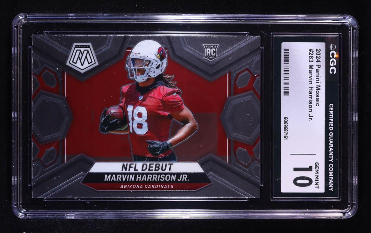 Marvin Harrison Jr. 2024 Panini Mosaic #283 DEB RC (CGC 10) at PristineAuction.com Marvin Harrison Jr. 2024 Panini Mosaic #283 DEB RC (CGC 10) at PristineAuction.com