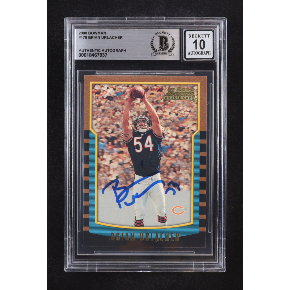 Brian Urlacher Signed 2000 Bowman Auto #178 RC (Beckett | Autograph Grade BGS 10) at PristineAuction.com