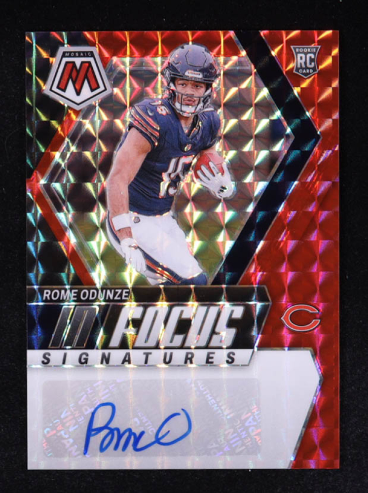 Rome Odunze 2024 Panini Mosaic In Focus Signatures Red #6 RC #159/199
