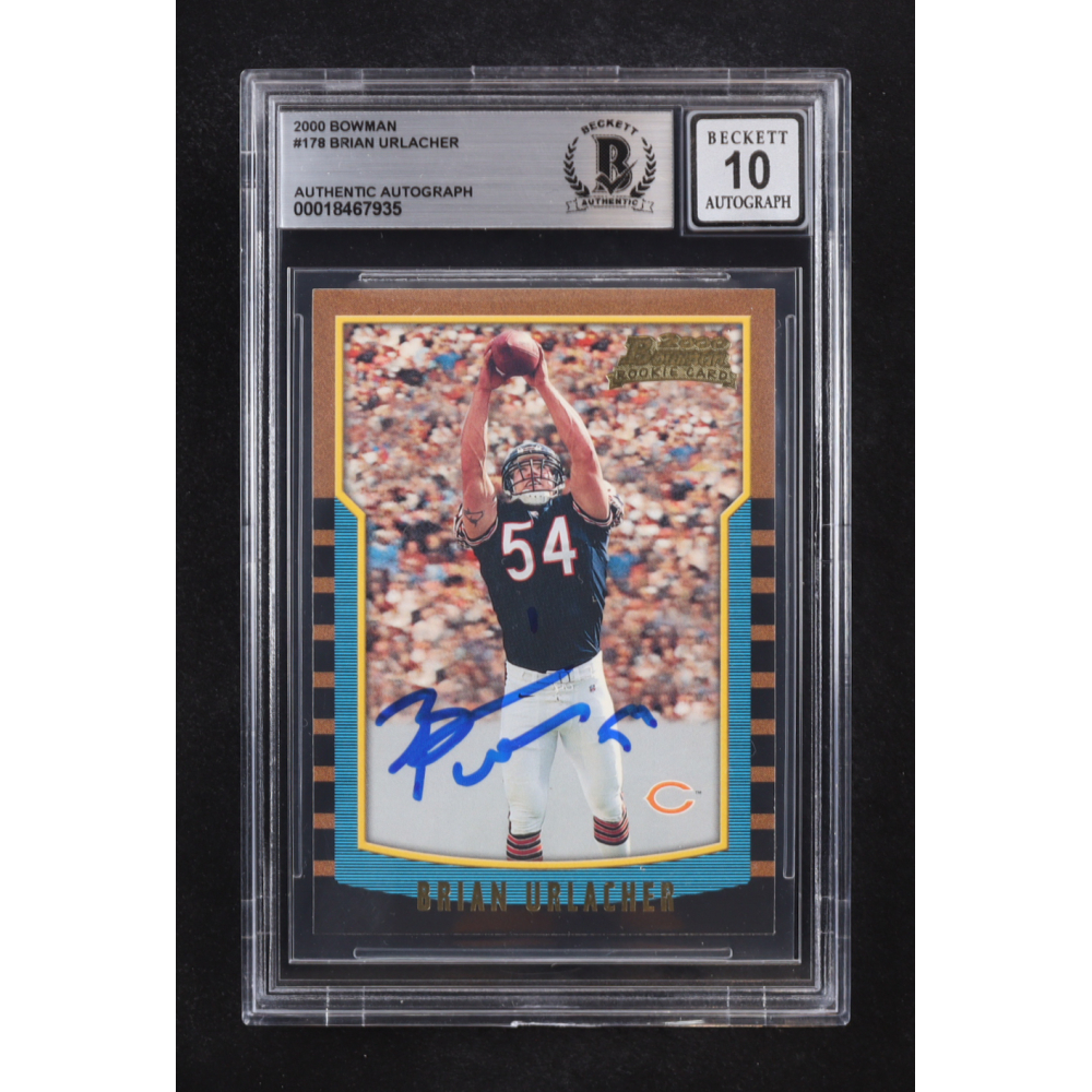 Brian Urlacher Signed 2000 Bowman Auto #178 RC (Beckett | Autograph Grade BGS 10) at PristineAuction.com