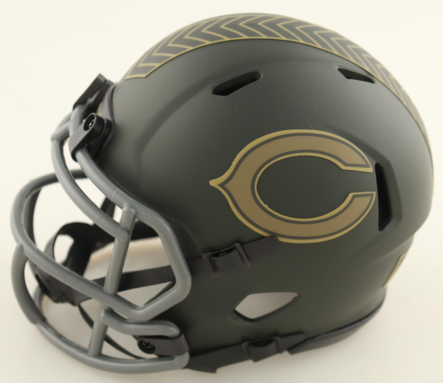 Colston Loveland Signed Bears Salute To Service Alternate Speed Mini Helmet (Beckett) at PristineAuction.com Colston Loveland Signed Bears Salute To Service Alternate Speed Mini Helmet (Beckett) at PristineAuction.com