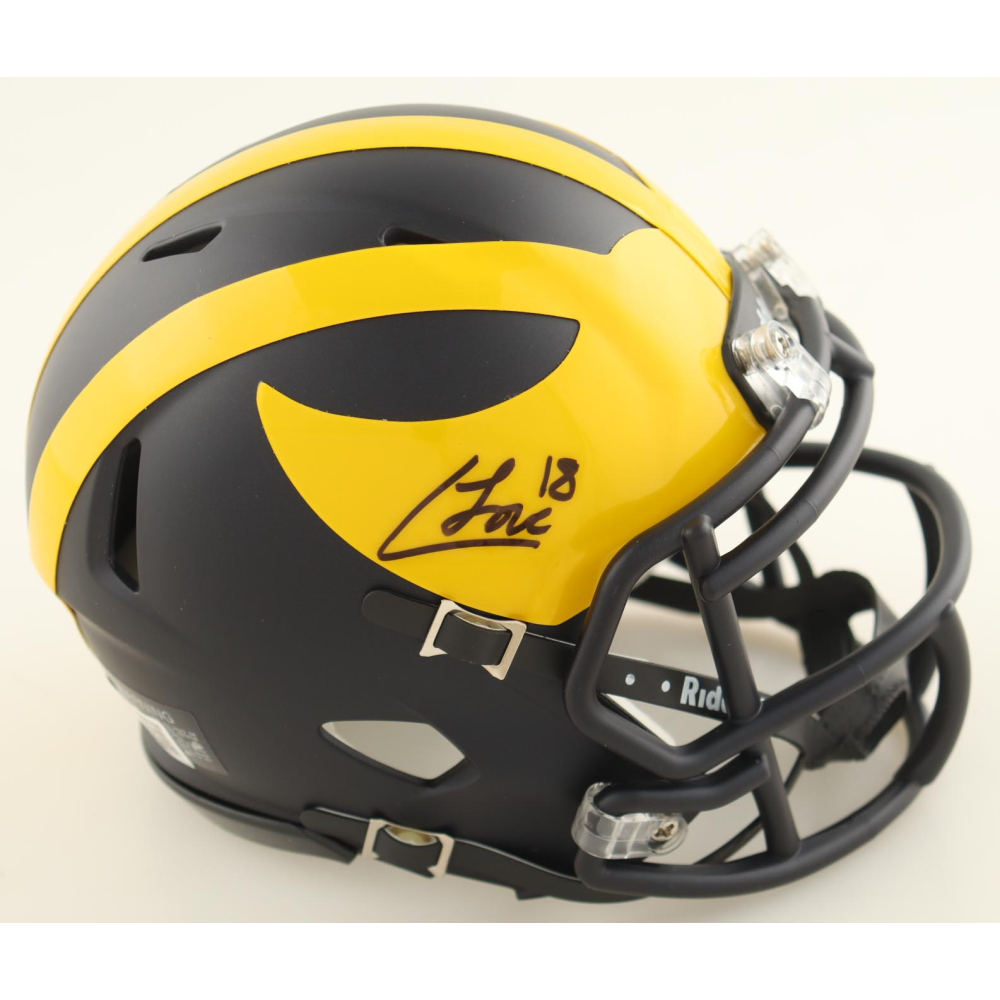 Colston Loveland Signed Michigan Wolverines Speed Mini Helmet (Beckett) at PristineAuction.com