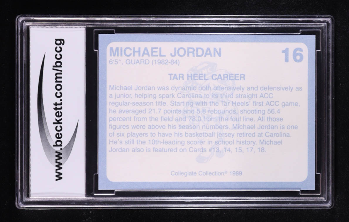 Michael Jordan 1989-90 North Carolina Collegiate Collection #16 (BCCG 10) at PristineAuction.com Michael Jordan 1989-90 North Carolina Collegiate Collection #16 (BCCG 10) at PristineAuction.com