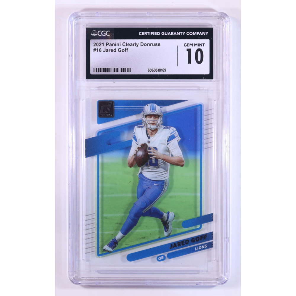 Jared Goff 2021 Clearly Donruss #16 (CGC 10) at PristineAuction.com