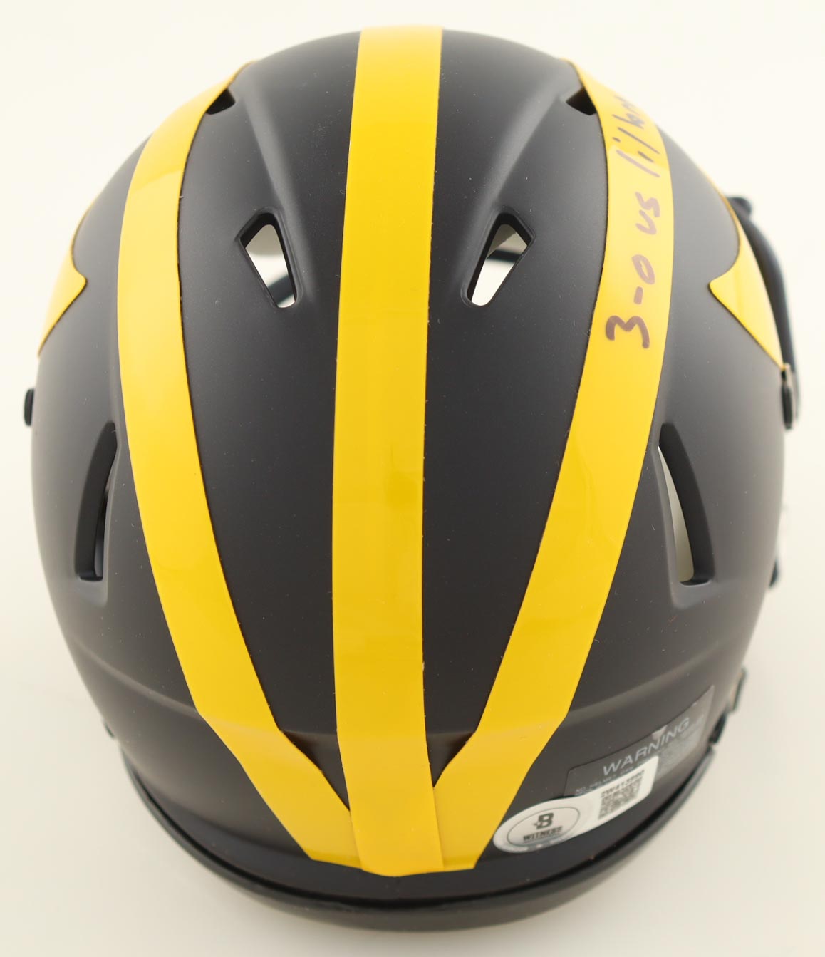 Colston Loveland Signed Michigan Wolverines Speed Mini Helmet Inscribed "3-0 Vs Lil Bro" (Beckett) at PristineAuction.com Colston Loveland Signed Michigan Wolverines Speed Mini Helmet Inscribed "3-0 Vs Lil Bro" (Beckett) at PristineAuction.com