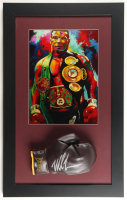 Mike Tyson Signed Custom Framed Everlast Boxing Glove Display with Leroy Neiman Art Print (Tyson) at PristineAuction.com