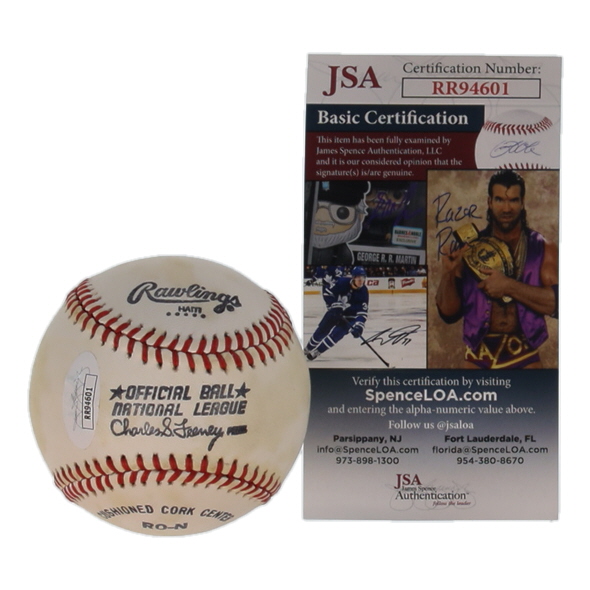 Ernie Banks Signed ONL Baseball  (JSA) at PristineAuction.com Ernie Banks Signed ONL Baseball  (JSA) at PristineAuction.com