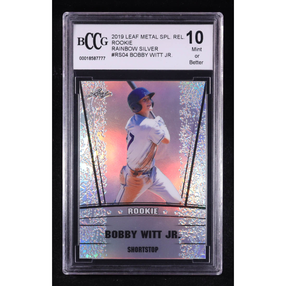 Bobby Witt Jr. 2019 Leaf Metal Special Release Rookie Silver Rainbow Silver #SR1904 #/25 RC (BCCG 10) at PristineAuction.com