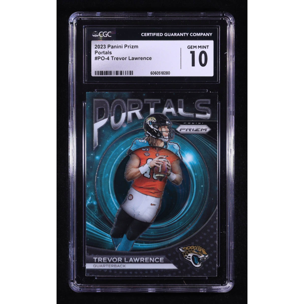 Trevor Lawrence 2023 Panini Prizm Portals #4 (CGC 10) at PristineAuction.com Trevor Lawrence 2023 Panini Prizm Portals #4 (CGC 10) at PristineAuction.com