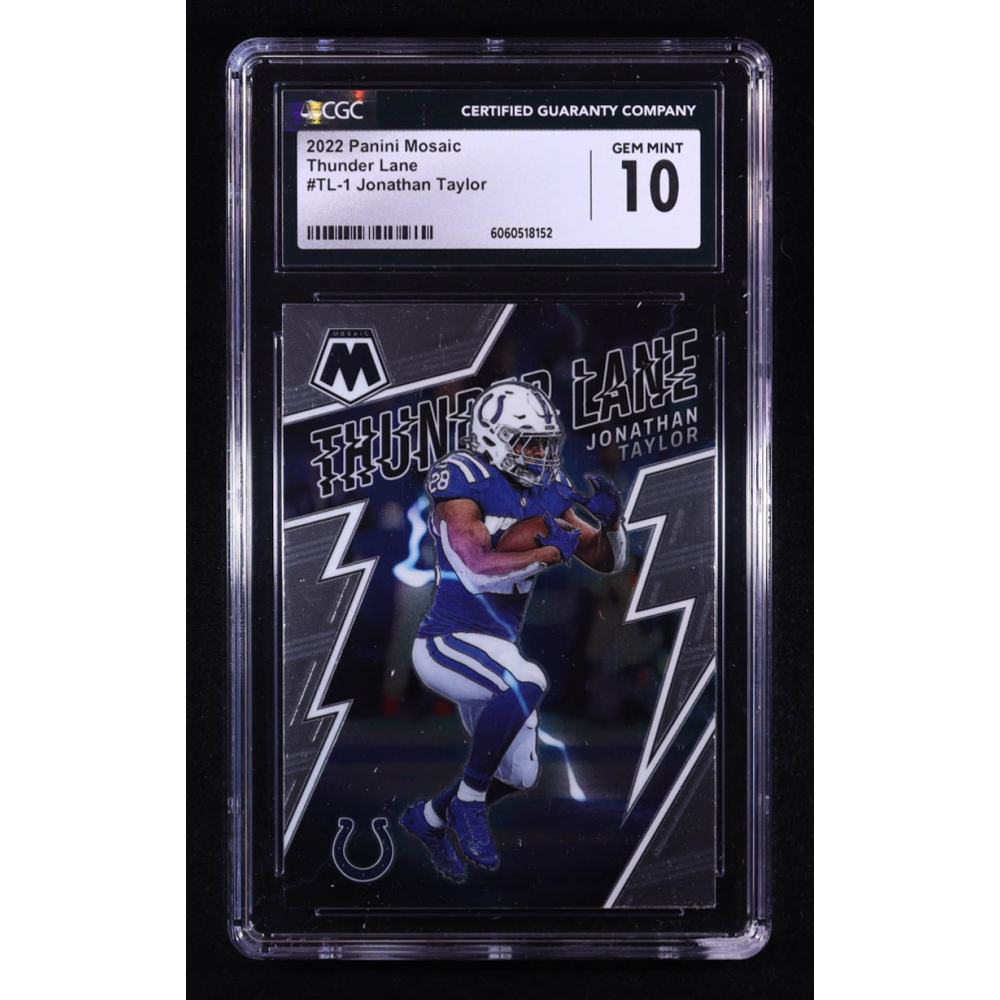 Jonathan Taylor 2022 Panini Mosaic Thunder Lane #1 (CGC 10) at PristineAuction.com