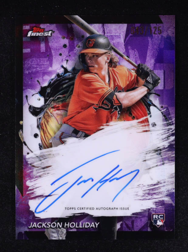 Jackson Holliday 2024 Finest Autographs Purple Refractors #FAJH RC #43/125