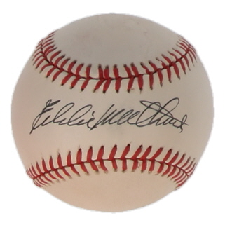 Eddie Mathews Signed OL Hall of Fame Logo Baseball (JSA) at PristineAuction.com Eddie Mathews Signed OL Hall of Fame Logo Baseball (JSA) at PristineAuction.com