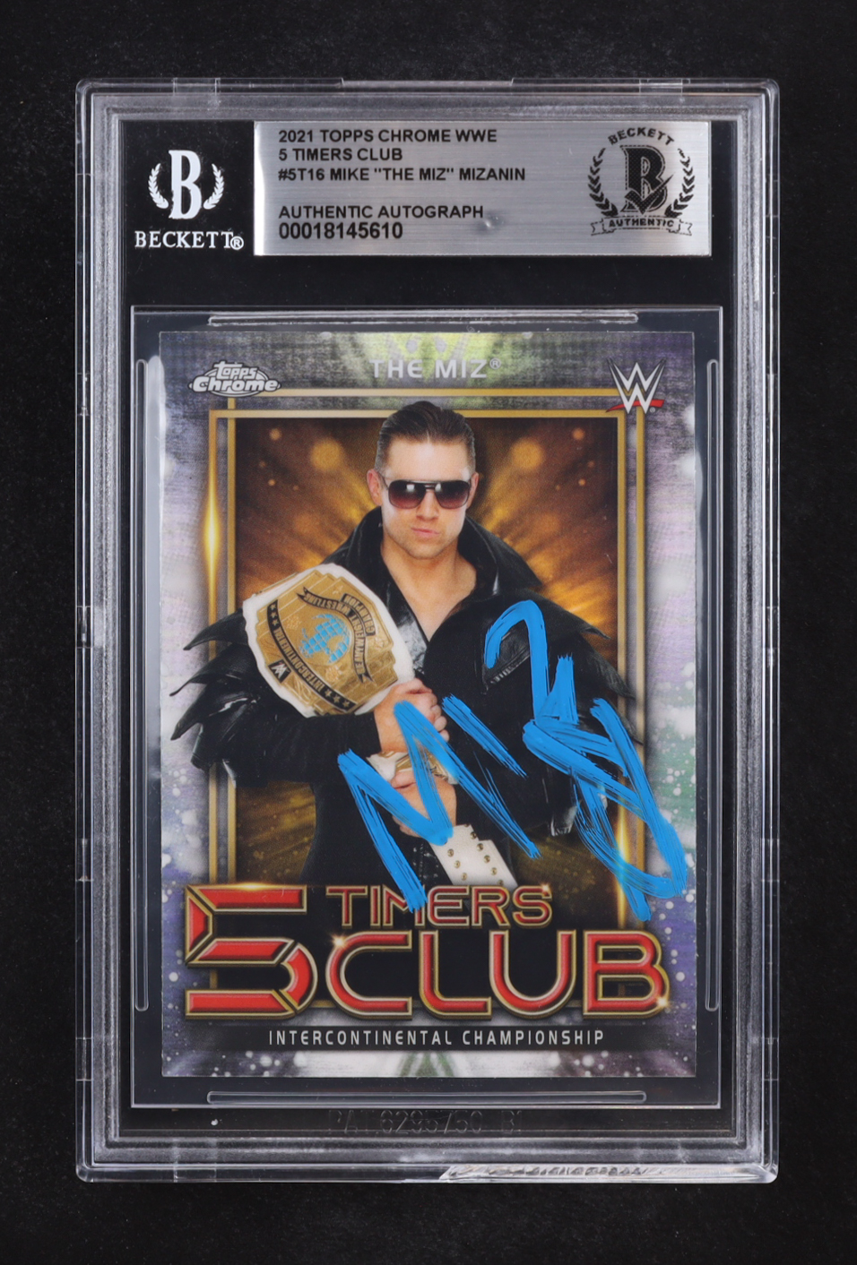 Mike "The Miz" Mizanin Signed 2021 Topps Chrome WWE 5 Timers Club Auto #5T-16 (Beckett | Autograph Grade BGS Authentic) at PristineAuction.com Mike "The Miz" Mizanin Signed 2021 Topps Chrome WWE 5 Timers Club Auto #5T-16 (Beckett | Autograph Grade BGS Authentic) at PristineAuction.com