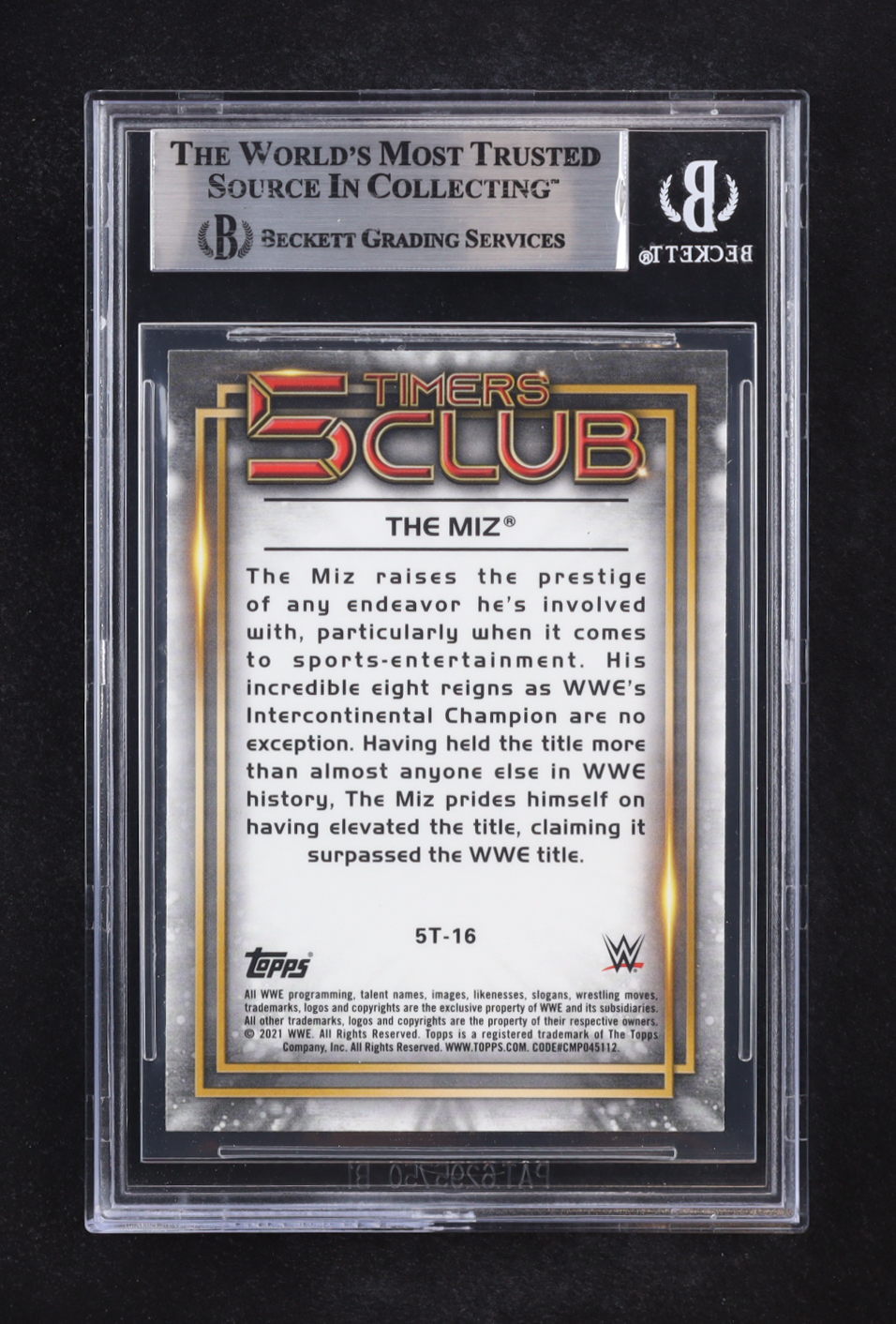 Mike "The Miz" Mizanin Signed 2021 Topps Chrome WWE 5 Timers Club Auto #5T-16 (Beckett | Autograph Grade BGS Authentic) at PristineAuction.com Mike "The Miz" Mizanin Signed 2021 Topps Chrome WWE 5 Timers Club Auto #5T-16 (Beckett | Autograph Grade BGS Authentic) at PristineAuction.com