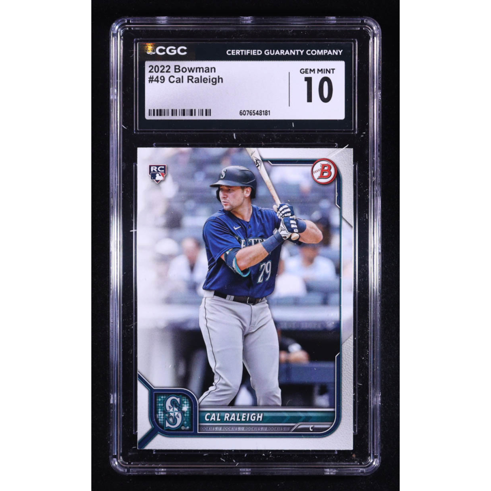 Cal Raleigh 2022 Bowman #49 RC (CGC 10) at PristineAuction.com
