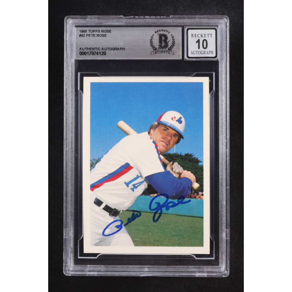 Pete Rose Signed 1985 Topps Rose #98 (BGS | Autograph Graded 10) at PristineAuction.com