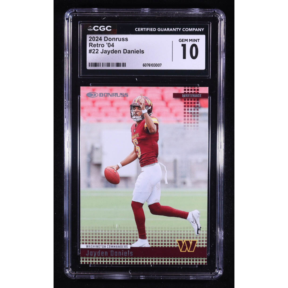 Jayden Daniels 2024 Donruss Retro '04 #22 RC (CGC 10) at PristineAuction.com Jayden Daniels 2024 Donruss Retro '04 #22 RC (CGC 10) at PristineAuction.com