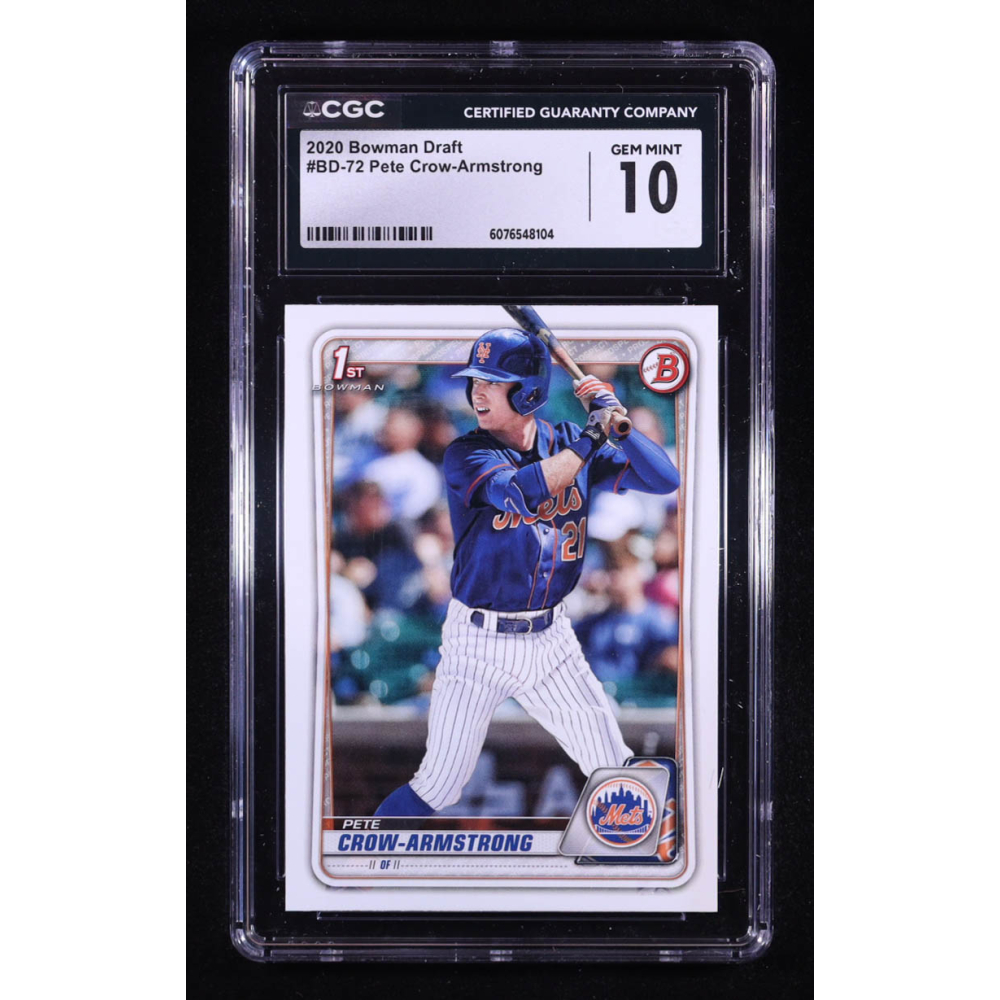 Pete Crow-Armstrong 2020 Bowman Draft #BD72 RC (CGC 10) at PristineAuction.com Pete Crow-Armstrong 2020 Bowman Draft #BD72 RC (CGC 10) at PristineAuction.com