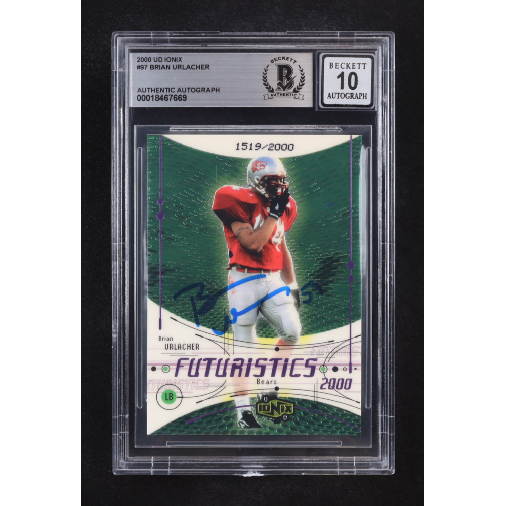 Brian Urlacher Signed 2000 Upper Deck Ionix Futuristics Auto #97 RC #1519/2000 (Beckett | Autograph Grade BGS 10) at PristineAuction.com