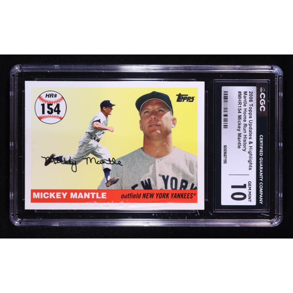 Mickey Mantle 2006 Topps Updates and Highlights Mantle Home Run History #154 (CGC 10) at PristineAuction.com Mickey Mantle 2006 Topps Updates and Highlights Mantle Home Run History #154 (CGC 10) at PristineAuction.com