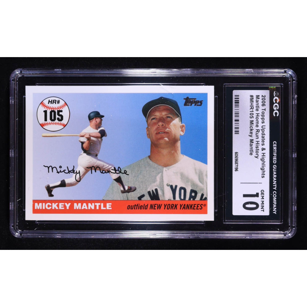 Mickey Mantle 2006 Topps Updates and Highlights Mantle Home Run History #105 (CGC 10) at PristineAuction.com Mickey Mantle 2006 Topps Updates and Highlights Mantle Home Run History #105 (CGC 10) at PristineAuction.com