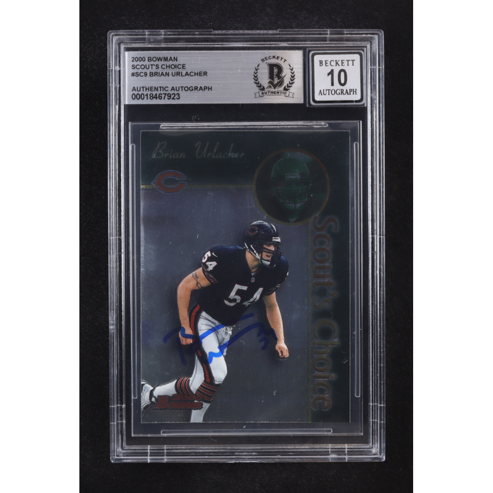 Brian Urlacher Signed 2000 Bowman Scout's Choice Auto #SC9 RC (Beckett | Autograph Grade BGS 10) at PristineAuction.com